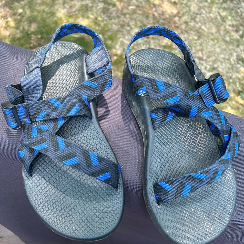 Chaco Blue and Black Sandals
